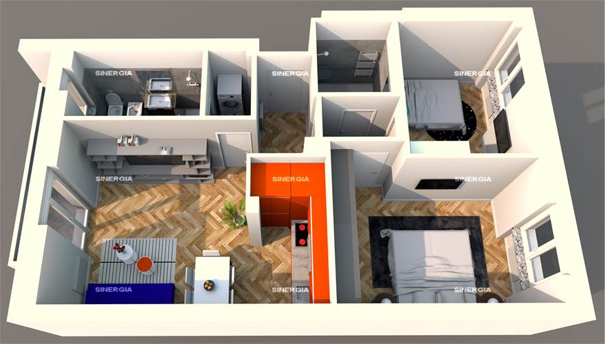 Planimetria 3D arredata 3