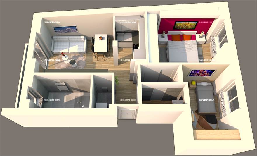 Planimetria 3D arredata 3